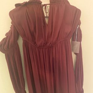 Maroon peasant dress NWT